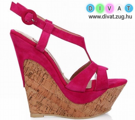 Pink platform szandál