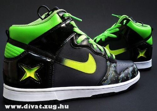 Fekete-zöld Nike cipõ